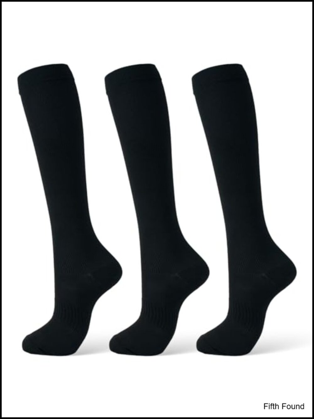 Compression Socks 15-20 mmHg Knee High 3 Pairs